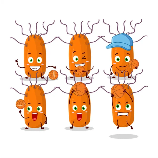 Basketbol atleti olarak yetenekli bir Duvinacovirus çizgi film karakteri. Vektör illüstrasyonu