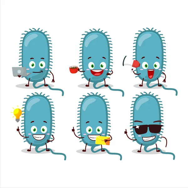 Karakter Kartun Minacovirus Dengan Berbagai Jenis Emoticon Bisnis Ilustrasi Vektor Stok Ilustrasi 