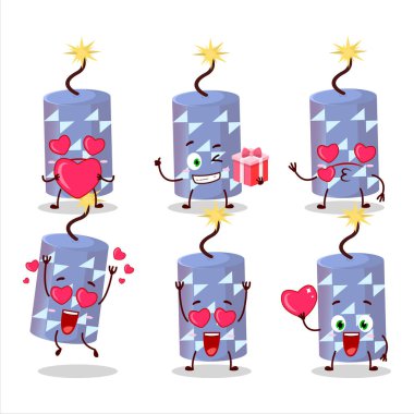 Sevgi ifadesi olan açık mavi kestane fişeği çizgi film karakteri. Vektör illüstrasyonu