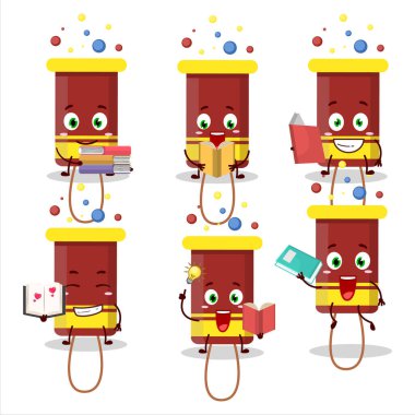 Havai fişek patlatıcı çizgi film karakteri kavramının komik bir kitap okuduğu bir resim. Vektör illüstrasyonu