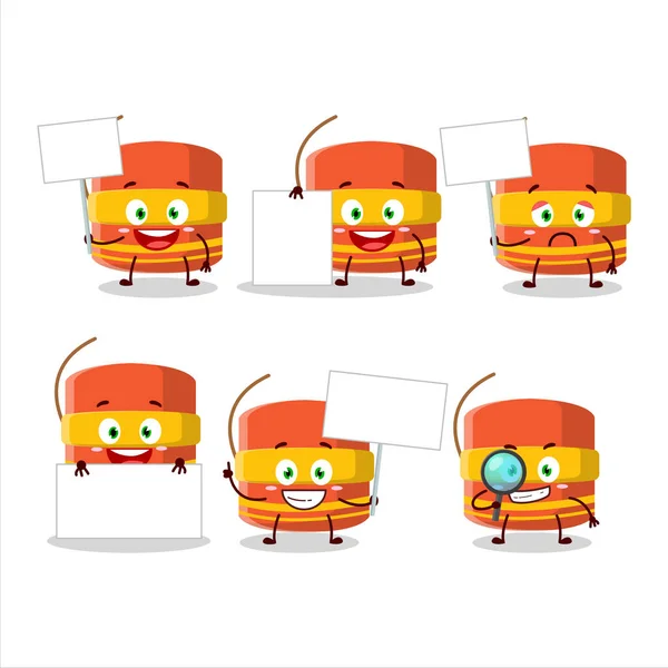 Cylindrical Firecracker Cartoon Character Bring Information Board Vector Illustration — Stock Vector