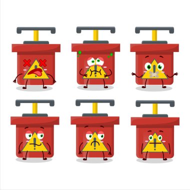 Dinamit Patlatma Makinesi çizgi film karakteri, ifadesiz. Vektör illüstrasyonu