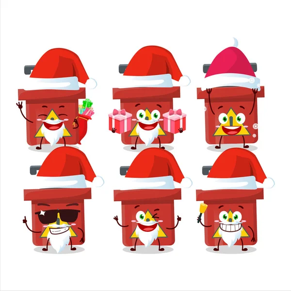 Émoticônes Père Noël Avec Dynamite Dynamite Machine Personnage Dessin Animé — Image vectorielle
