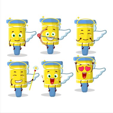 Havai fişekler karikatür dizaynları sevimli bir melek karakteri olarak tasarlanıyor. Vektör illüstrasyonu