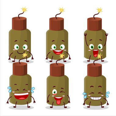 Çizgi film karakteri kestane fişeği patlamasıyla gülen surat. Vektör illüstrasyonu