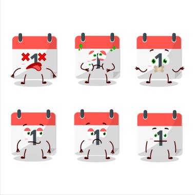 1. Takvim çizgi film karakteri, ifadesiz. Vektör illüstrasyonu