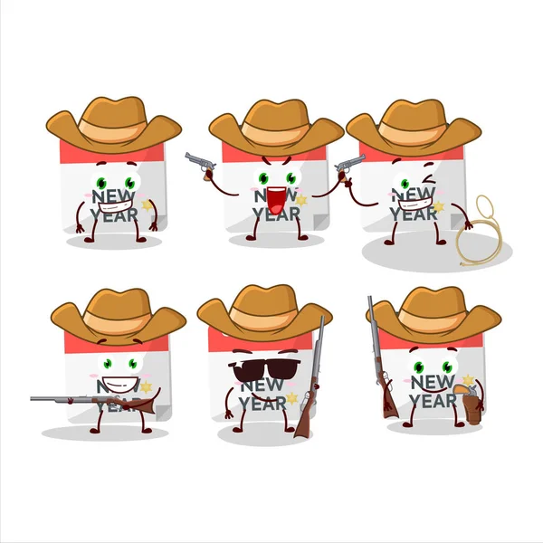 Cool Cow Boy Nouvelle Année Calendrier Personnage Dessin Animé Avec — Image vectorielle