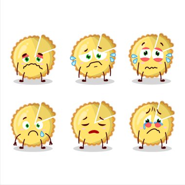 Hüzünlü suratlı limonlu karikatür karakteri. Vektör illüstrasyonu