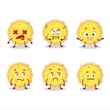 Yüzü olmayan peynirli tart çizgi film karakteri. Vektör illüstrasyonu