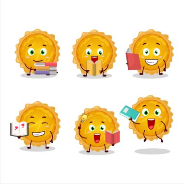 Komik bir kitap okuyan yumurta turtası karakter konsepti. Vektör illüstrasyonu