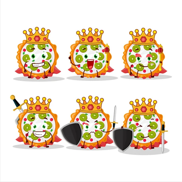 Personagem Desenho Animado Charismatic King Fruta Torta Vestindo Uma Coroa —  Vetores de Stock