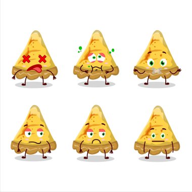 Bir dilim kremalı tart çizgi film karakteri ve ifadesiz. Vektör illüstrasyonu