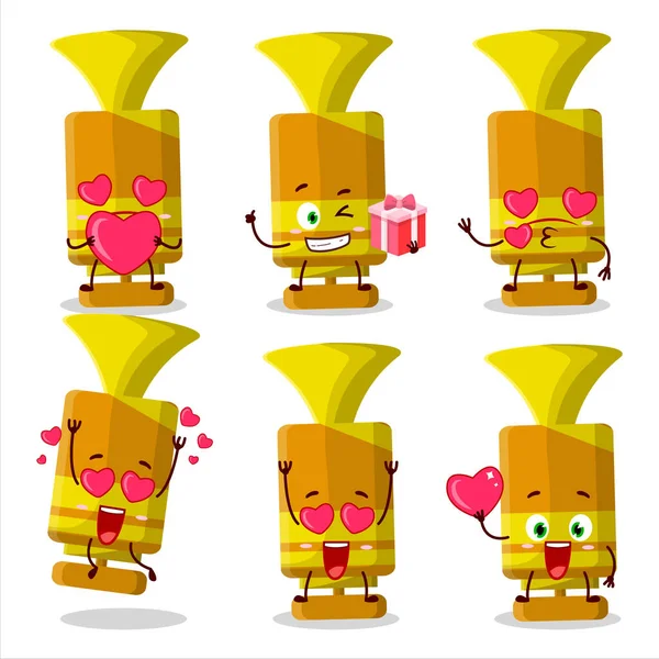 Orange Spray Trąbka Postać Kreskówki Miłości Cute Emotikonu Ilustracja Wektora — Wektor stockowy