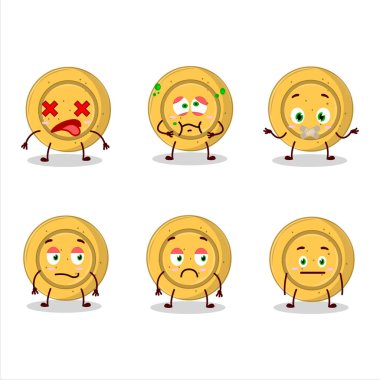 Dalgona şeker çemberi çizgi film karakteri, ifadesiz. Vektör illüstrasyonu