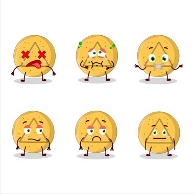 Dalgona şekerleme üçgen çizgi film karakteri, ifadesiz. Vektör illüstrasyonu