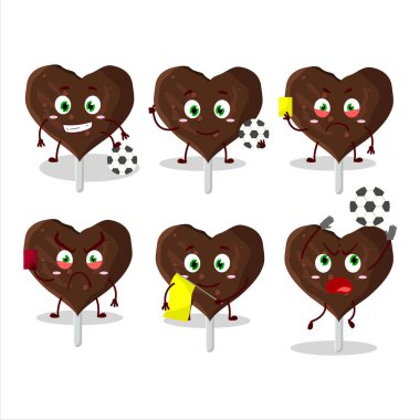 Futbol hakemi olarak çalışan çikolatalı kurabiyelere bayılırım. Vektör illüstrasyonu