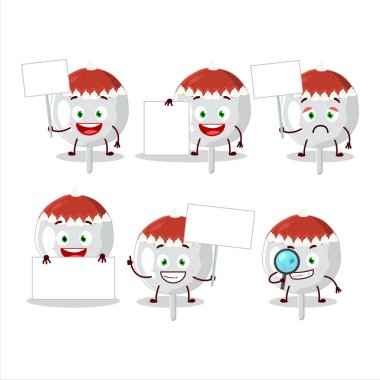 Noel şapkalı kurabiyeler çizgi film karakteri bilgi panosu getirdi. Vektör illüstrasyonu