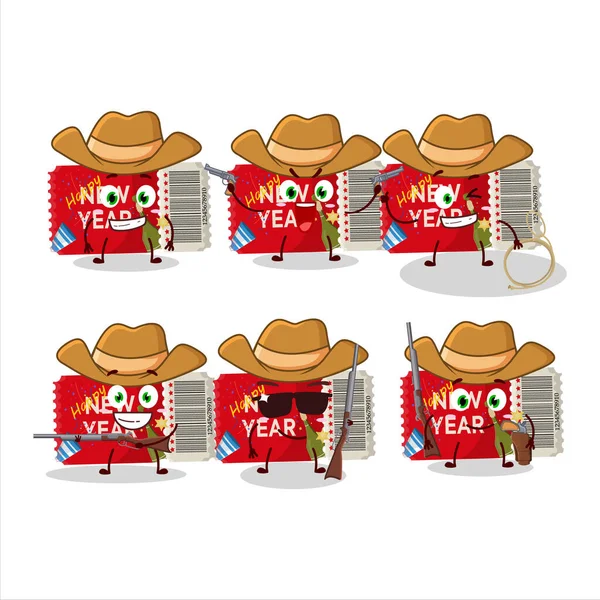 Cool Cow Boy Nouvelle Année Personnage Dessin Animé Avec Chapeau — Image vectorielle