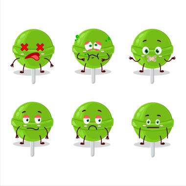 Tatlı kavun lolipop çizgi film karakteri, ifadesiz. Vektör illüstrasyonu