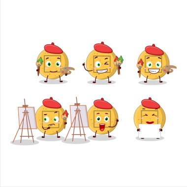 Dalamona 'nın sanatsal sanatçısı. Şekerleme kare çizgi film karakteri, fırçayla çizilmiş. Vektör illüstrasyonu