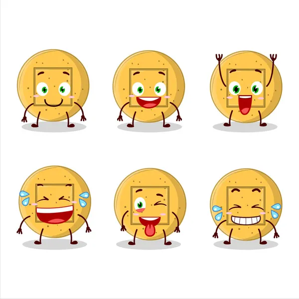Personagem Desenhos Animados Dalgona Candy Square Com Expressão Sorriso Ilustração — Vetor de Stock