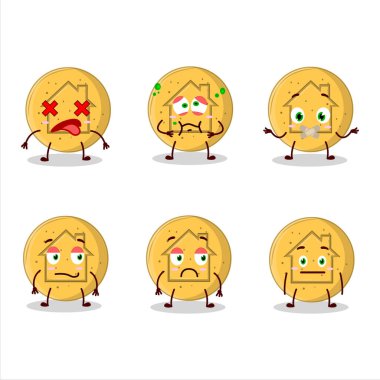 Dalgona Şekerleme Evi çizgi film karakteri, ifadesiz. Vektör illüstrasyonu