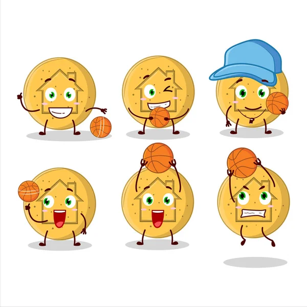 Basketbol atleti olarak Daldalona şekerleme evi çizgi film karakteri. Vektör illüstrasyonu