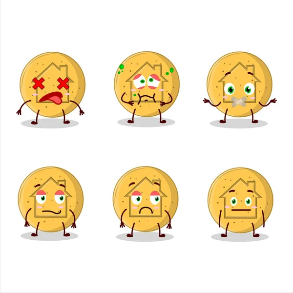 Dalgona Şekerleme Evi çizgi film karakteri, ifadesiz. Vektör illüstrasyonu