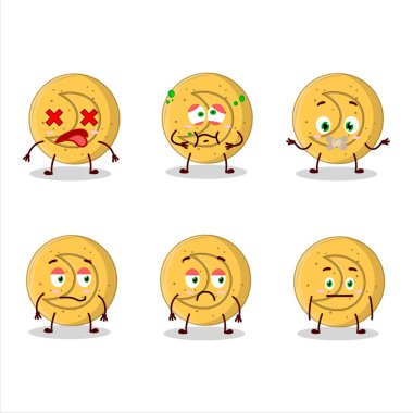 Dalgona Ay Şekeri çizgi film karakteri, ifadesiz. Vektör illüstrasyonu