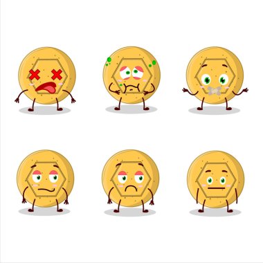 Dalgona şekerli Pentagon çizgi film karakteri, ifadesiz. Vektör illüstrasyonu