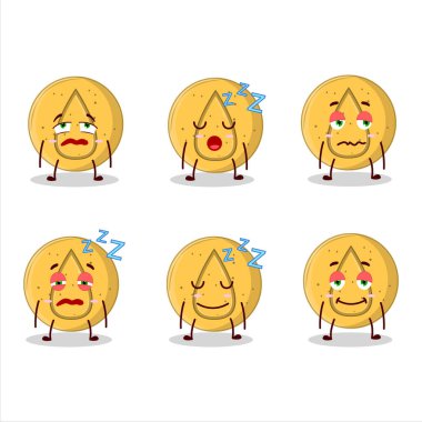 Uykulu suratlı dalgona şekerli suyun çizgi film karakteri. Vektör illüstrasyonu