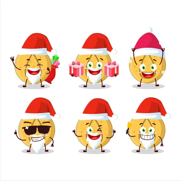 Emoticons Papai Noel Com Personagem Desenho Animado Água Doce Dalgona — Vetor de Stock