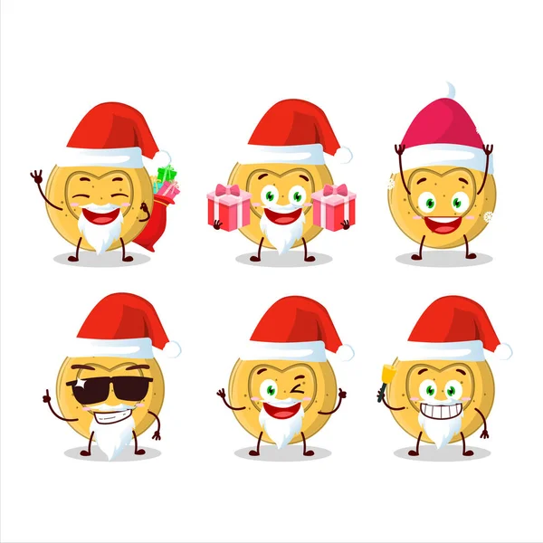 Émoticônes Père Noël Avec Des Bonbons Dalgona Amour Personnage Dessin — Image vectorielle