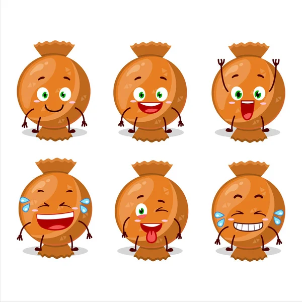 Cartoon Charakter Von Orangefarbener Bonbonverpackung Mit Lächeln Ausdruck Vektorillustration — Stockvektor