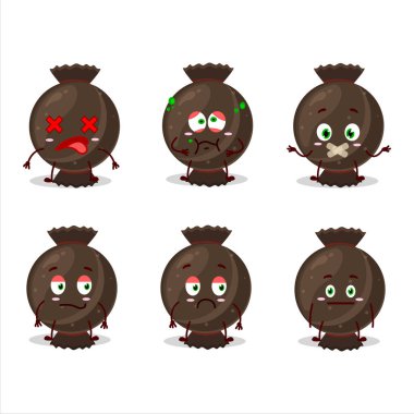 Çikolata kaplı, suratsız çizgi film karakteri. Vektör illüstrasyonu