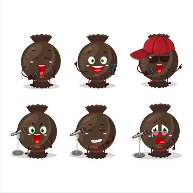 Çikolatalı çikolata ambalajı ünlü bir şarkı söylüyor. Vektör illüstrasyonu