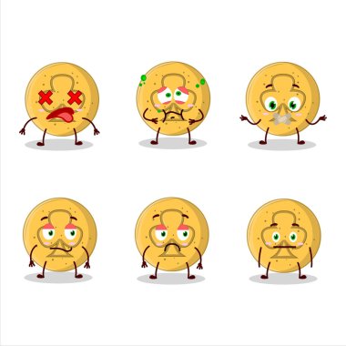 Dalgona şekeri, yüzü olmayan çizgi film karakterini engelliyor. Vektör illüstrasyonu