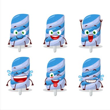 Gülen suratlı, şekerli yaban mersinli şekerin çizgi film karakteri. Vektör illüstrasyonu