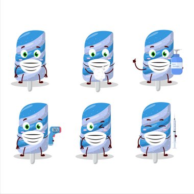 Böğürtlen şekerli karikatür tasarımı salgın sırasında sağlıklı kalmaya devam ediyor. Vektör illüstrasyonu