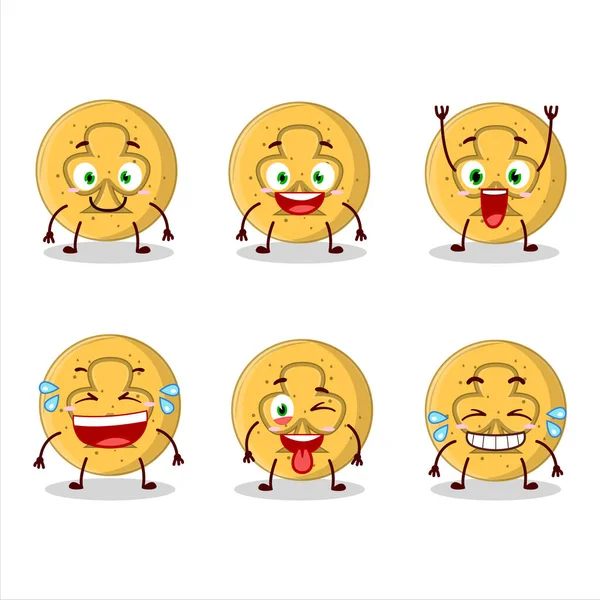Personagem Desenhos Animados Dalgona Trilhos Doces Com Expressão Sorriso Ilustração — Vetor de Stock