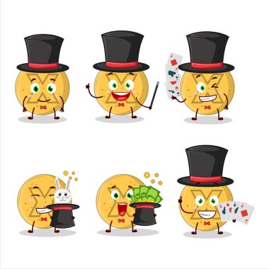 Bir dalgona şekeri, Sihirbaz çizgi film karakterinin sahnede performansına katılmıyor. Vektör illüstrasyonu