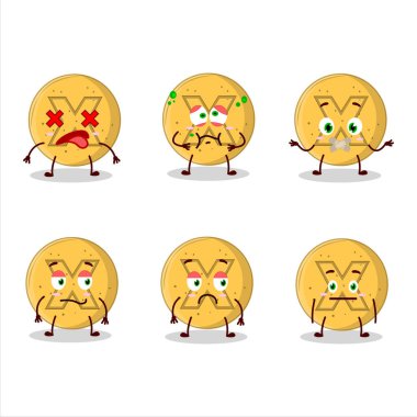 Dalgona şekeri ifadesiz çizgi film karakteri değil. Vektör illüstrasyonu