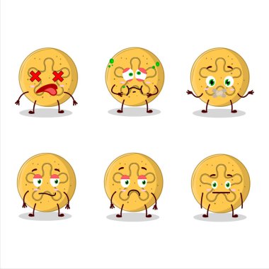 Dalgona şeker mercan resifleri çizgi film karakteri, ifadesiz. Vektör illüstrasyonu