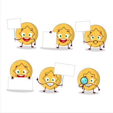 Dalgona çiçekli çizgi film karakteri bilgi panosu getir. Vektör illüstrasyonu