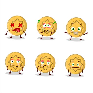 Dalgona çiçekli çizgi film karakteri, ifadesiz. Vektör illüstrasyonu