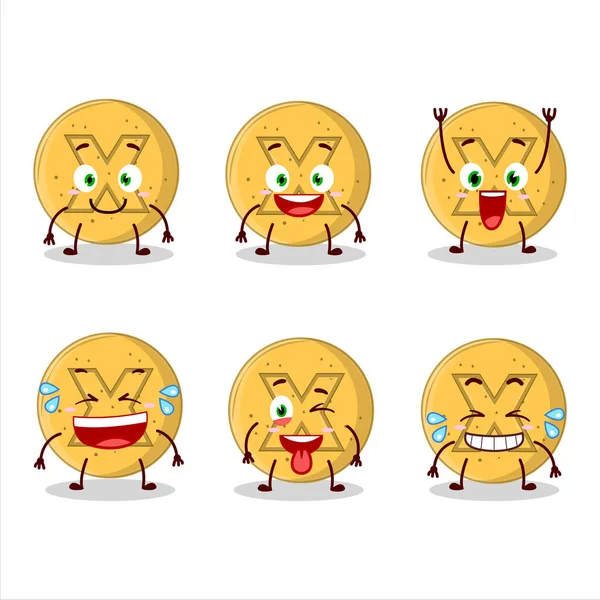 Cartoon Character Dalgona Candy Disagree Smile Expression Vector Illustration — Stock Vector