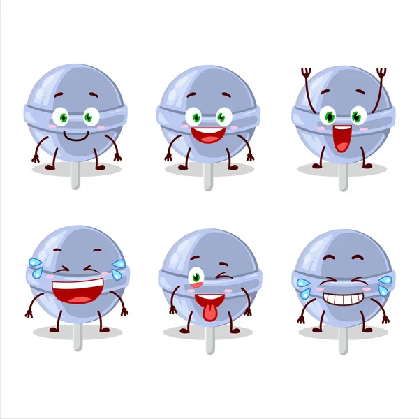 Gülen surat ifadesiyle yaban mersini lolipopunun çizgi film karakteri. Vektör illüstrasyonu