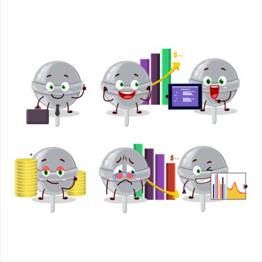 Tatlı Beyaz Lolipop karakteri ticari yatırım maskotu olarak tasarlıyor. Vektör illüstrasyonu