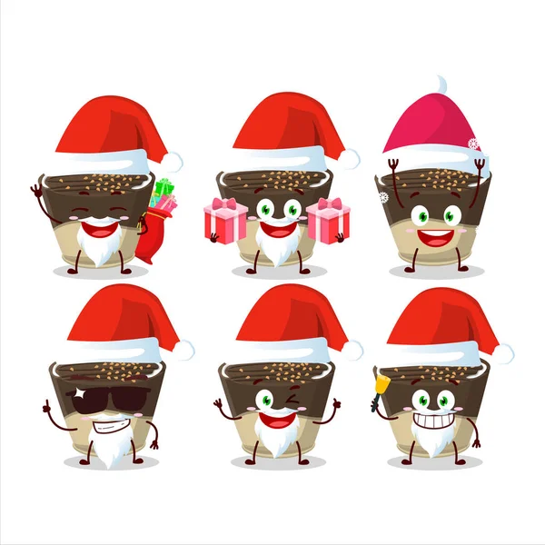 Emoticons Papai Noel Com Trufa Chocolate Leite Doce Personagem Desenho — Vetor de Stock