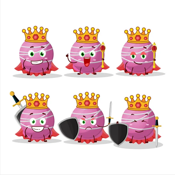 Rei Carismático Trufa Morango Doce Personagem Cartoon Vestindo Uma Coroa —  Vetores de Stock